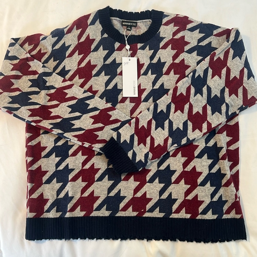 BNWT MINNIE ROSE cashmere sweater size Large